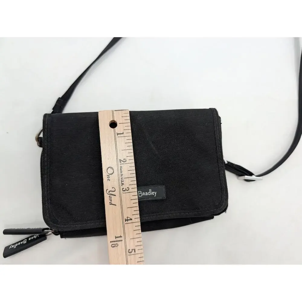 Vera Bradley Crossbody Wallet Organizer Purse Errand Floral Preppy Capsule Black